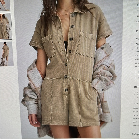 Anthropologie T.La Boiler Utility Romper*NWT - Picture 1 of 10